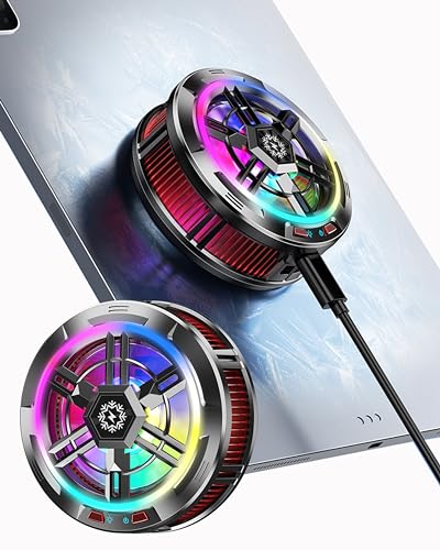 YANISM iPad-Kühler, magnetischer Tablet-Kühler für iPad/Surface Pro/Samsung Tab/Dampfdeck, magnetischer Handy-Kühler, iPad-Kühler mit Gaming-Licht für mobiles Gaming, Tiktok Live-Streaming, Schwarz von YANISM