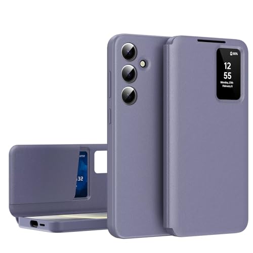 YANJIEER ESONG Handyhülle für Samsung Galaxy S25 Tasche,Leder Flip Folio Schutzhülle Cover, Smartphone Clear View Case,Sichtfenster,Intelligenten Stoßfest Klapphülle mit Kartenfac Lila YANJIEER ESONG Handyhülle für Samsung Galaxy S25 Tasche,Leder Flip Folio Schutzhülle Cover, Smartphone Clear View Case,Sichtfenster,Intelligenten Stoßfest Klapphülle mit Kartenfac Lila von YANJIEER