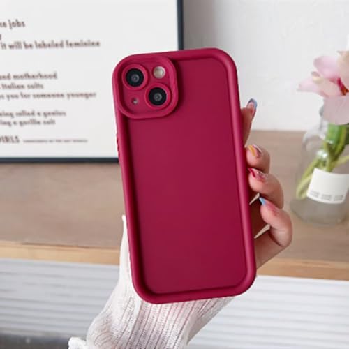 YANJIEER ESONG Handyhülle für Xiaomi Redmi Note 12 4G, Ultradünn Silikon Niedliches Stilvoll Ästhetisch Elegant Mädchen Frauen Stoßfest Schutzhülle,Weiche TPU Bumper,Kameraschutz Case Weinrot von YANJIEER