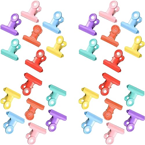 28 Stück Klammern Metall, Metall Bulldog Clips, Metall Binder Clips, Bunte Clips, Metall Scharnier Clips, Dopamin-Farbabstimmung, Zum Fixieren Von Papier, Fotos Oder Zur Dekoration 28 Stück Klammern Metall, Metall Bulldog Clips, Metall Binder Clips, Bunte Clips, Metall Scharnier Clips, Dopamin-Farbabstimmung, Zum Fixieren Von Papier, Fotos Oder Zur Dekoration von YANJIY