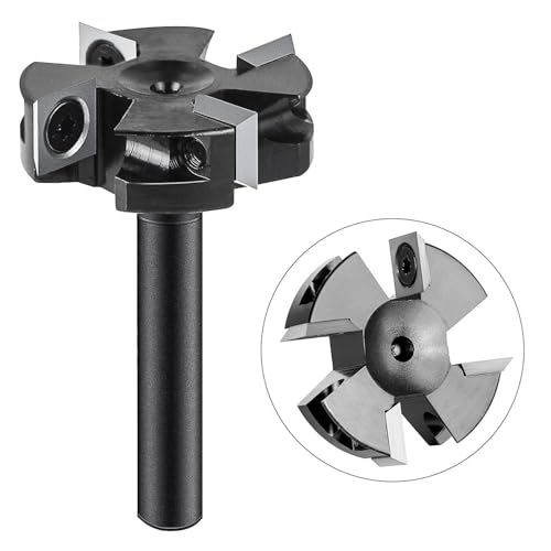YANSYUAN Titanbeschichteter Hartmetall-Oberfräser, Planfräser, 8 mm Schaft, 40 mm Durchmesser, 2+2 Nuten, Hobelbohrer für Holzbearbeitung (8 mm Schaft, 40 mm Durchmesser) von YANSYUAN