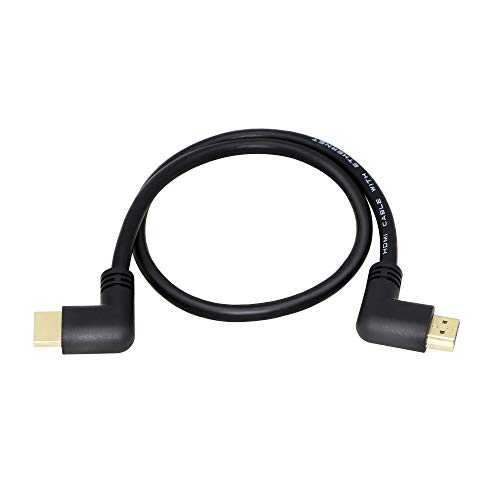 HDMI Kabel 90 Grad Winkelstecker YAODHAOD HDMI 1.4 Kabel, High Speed Kabel ​​4K@30Hz, für 1080p Full HD Ultra HD 4K 3D, Kompatibel mit Blue-ray Playern, 3D Television,HDTV (Linkswinkel HDMI 0.5M) von YAODHAOD