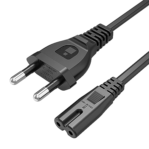 YAODHAOD 1.5M Netzkabel 2 polig,Typ C Eurostecker auf C7 Buchse Euro-Netzkabel,für PS5 / PS4 Euro 8 TV Blu-Ray Haushaltsgeräte Netzteile (1.5M) von YAODHAOD