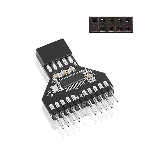 YAODHAOD 9pin usb header male 1 to 2 Extension Splitter Cable Connector Adapter HUB USB 2.0 9 Pin Connector Port Splitter YAODHAOD 9pin usb header male 1 to 2 Extension Splitter Cable Connector Adapter HUB USB 2.0 9 Pin Connector Port Splitter von YAODHAOD