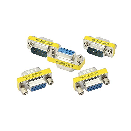 DB9 9 Pin RS-232 Serial Connector YAODHAOD DB9 Stecker auf Stecker Kabel Koppler Adapter 5 Packungen (DB9 F/M) von YAODHAOD
