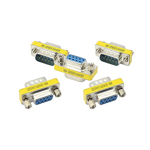 YAODHAOD DB9 9 Pin RS-232 Serial Connector DB9 Stecker auf Stecker Kabel Koppler Adapter 5 Packungen (DB9 F/M) von YAODHAOD