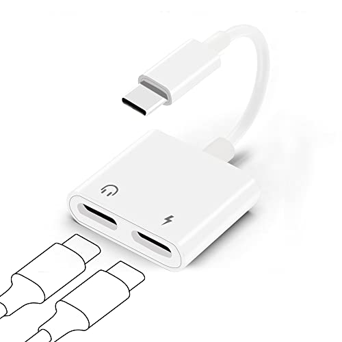 YAODHAOD Dual USB C Audio und Ladeadapter, Typ C Ohrhörer Splitter QC und PD Schnelllade Dongle, passend für Samsung S21 S20 FE 5G Ultra, Note 20 10, iPad Pro, Pixel 2 3 4 5 (Dual USB C) von YAODHAOD