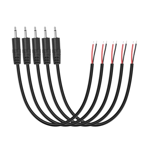 YAODHAOD Ersatz 3.5mm 2.5mm TS auf Bare Wire Monokanal Audio Kabel，Stecker Pigtail Open End Audio Kabel für Kopfhörer Mikrofon Kabel Reparatur 30CM (2.5mm TS Stecker 2 Pole) von YAODHAOD