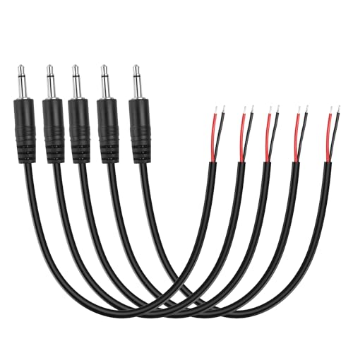 YAODHAOD Ersatz 3.5mm 2.5mm TS auf Bare Wire Monokanal Audio Kabel，Stecker Pigtail Open End Audio Kabel für Kopfhörer Mikrofon Kabel Reparatur 30CM (3.5mm TS Stecker 2 Pole) von YAODHAOD