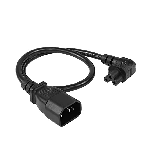 YAODHAOD IEC 320 C14 zu C5 Netzadapterkabel 50CM,2.5A 250V IEC 3-poliger Männlich zu Mickey Mouse 3-Poliger Weiblich Netzteil,für Mickey Mouse Laptop Konverter (Rechter Winkel) von YAODHAOD