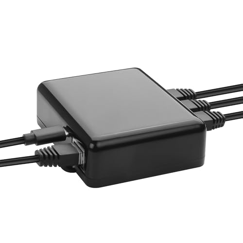 YAODHAOD LAN Switch 1 Auf 3 1000Mbps,Ethernet Switch für Computer Router Set-Top Box,LAN Verteiler Mit USB-C-Netzkabel von YAODHAOD