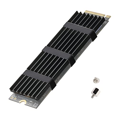 YAODHAOD M.2 Kühlkörper NVME 2280 SSD Kühler, doppelseitiger Kühlkörper mit thermischem Silikonpad für PS5 PCIE NVME M.2 SSD oder NGFF SATA M.2 SSD Computer und PC (Schwarz/Monoschicht) von YAODHAOD