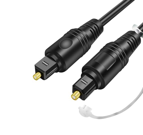 YAODHAOD Optisches Kabel für Stereosysteme/Verstärker/Verstärker, Heimkino, Xbox One/PS4, Mehrkanal vergoldete Anschlüsse, TOSLINK zu TOSLINK, Digital S/PDIF Kabel (1.8M) von YAODHAOD