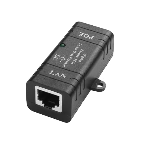 YAODHAOD POE Injector 100 Megabyte, Power Over Ethernet über Netzteil 12V 24V 48V, Entfernung bis zu 100m, Wandstecker Power über Ethernet für POE Gerät (1000Mbps/Stil A) von YAODHAOD