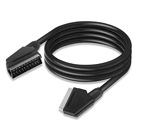 YAODHAOD SCART Kabel Verzinkt 1,5m 21 Polig, mehrfach geschirmt, Präzisionsstecker, Full HD （Stecker an Stecker） von YAODHAOD