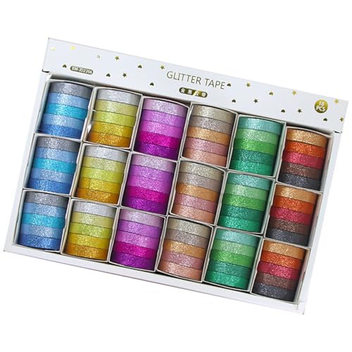 YAOGUI 18 Box Papierband Glitzernder Washis Tape Dekorative Klebeband Kreativer Klebeband Künstler Band Scrapbooking Supplies YAOGUI 18 Box Papierband Glitzernder Washis Tape Dekorative Klebeband Kreativer Klebeband Künstler Band Scrapbooking Supplies von YAOGUI