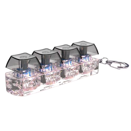 YAOGUI 4-Tasten-Schlüsselanhänger mit mechanischem Tastenprüfer mit LED-Beleuchtung, Stressabbau und Entspannung für Zuhause oder Büro YAOGUI 4-Tasten-Schlüsselanhänger mit mechanischem Tastenprüfer mit LED-Beleuchtung, Stressabbau und Entspannung für Zuhause oder Büro von YAOGUI