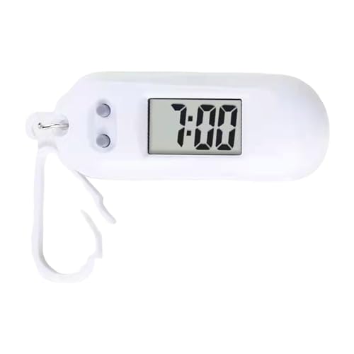 YAOGUI Digitale Miniatur-Taschenuhr mit LED-Schlüsselanhänger, leicht ablesbare Uhr für Studenten, Kinder, tragbar und einfach zu bedienende Uhr, weiß von YAOGUI