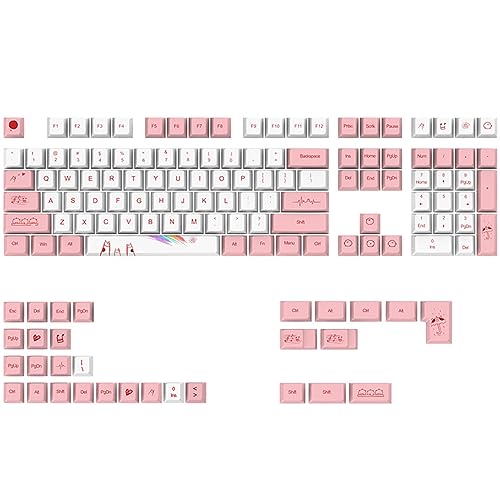 YAOGUI Tastatur, 1 Set Tastenkappen, dicke PBT-Farbstoffsublimation, Kirschprofil-Tastenkappen-Set, lichtdicht, für Spiele, mechanische Tastatur-Tastenkappen von YAOGUI