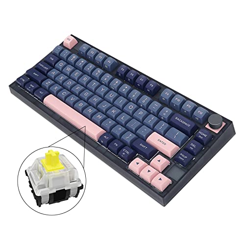YAOGUI Tastatur, GK75 Lite Mechanische Tastaturdichtung, Hot-Swap-fähige, programmierbare Tastaturen mit Drehknopf, RGB-Tastatur von YAOGUI