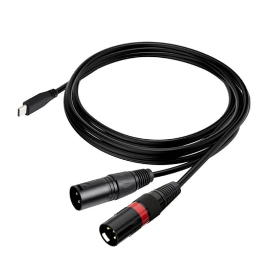 YAOGUI USB C auf 3-poliges Kabel, Stecker auf USB-C-Konverter, Adapter für Smartphone, Laptops, kompatibel mit Verstärkern von YAOGUI