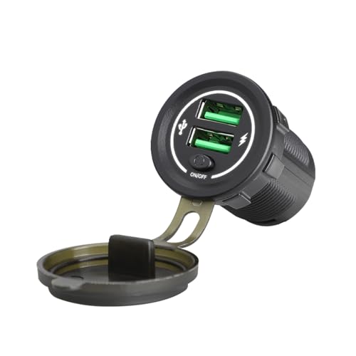 Zwei USB-Ports, 36 W, Schnelllade-Auto-Adapter mit Schaltern und LED, für 12 V 24 V Autos, LKWs, Motorräder und Schiffe Zwei USB-Ports, 36 W, Schnelllade-Auto-Adapter mit Schaltern und LED, für 12 V 24 V Autos, LKWs, Motorräder und Schiffe von YAPAILANG