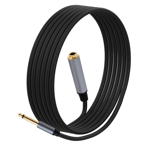 YARCHONN 1/4 Zoll TS-Verlängerungskabel, 3 m, 6,35 mm Mono-Stecker auf Buchse, Klinkenstecker, Audio-Verlängerungskabel für Verstärker, Headphone, Gitarre-Instrumente, 2,5 m YARCHONN 1/4 Zoll TS-Verlängerungskabel, 3 m, 6,35 mm Mono-Stecker auf Buchse, Klinkenstecker, Audio-Verlängerungskabel für Verstärker, Headphone, Gitarre-Instrumente, 2,5 m von YARCHONN
