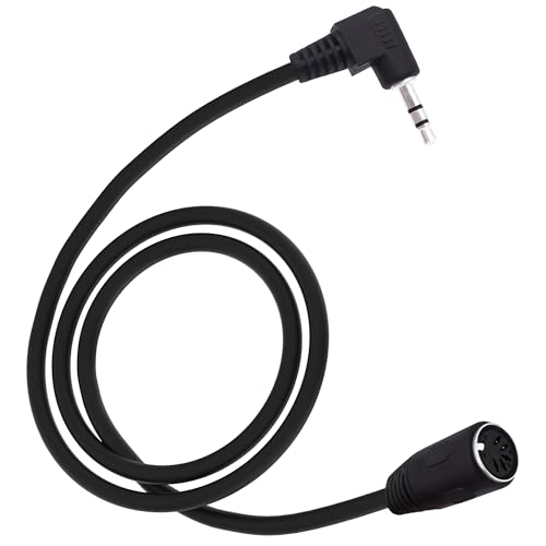 YARCHONN 5 Pin MIDI DIN Kabel 90 Grad 1/8 Zoll 3,5 mm TRS Stecker Stereo Winkel Jack Plug Audiokabel für Lautsprecher HiFi Verstärker Soundsystems-1.5M /4.9FT (TRS to Midi weiblich) von YARCHONN