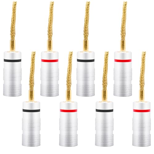 YARCHONN Flex Pin Banana Geflochtene Stecker Gold Plated Speaker Connectors, 2 mm Soft Weaving Banana Pin Connectors Solderless Terminals für Verstärker Lautsprecher Kabel Audio Haus -8 Stück YARCHONN Flex Pin Banana Geflochtene Stecker Gold Plated Speaker Connectors, 2 mm Soft Weaving Banana Pin Connectors Solderless Terminals für Verstärker Lautsprecher Kabel Audio Haus -8 Stück von YARCHONN