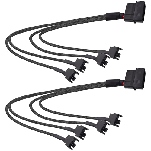 YARCHONN Molex zu PC Fan Power Splitter Kabel, 4 Pin Molex zu 4 x 3 Pin /4 Pin 12V PC Fall Fan Connector Adapter Y Splitter Verlängerung Netzkabel Kabel -27cm bis 2pcs YARCHONN Molex zu PC Fan Power Splitter Kabel, 4 Pin Molex zu 4 x 3 Pin /4 Pin 12V PC Fall Fan Connector Adapter Y Splitter Verlängerung Netzkabel Kabel -27cm bis 2pcs von YARCHONN