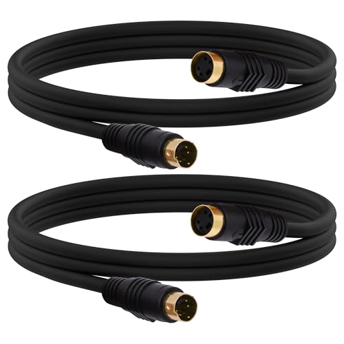 YARCHONN S-Video Kabel 4-Pin Mini Din SVideo männlich zu weiblich Verlängerungskabel, SVHS Lead Kabel Stecker für HDTV VCR DVD Projektor Kamera Camcorder -1.8M -2pcs (Stecker auf Buchse) von YARCHONN