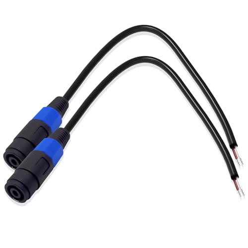 YARCHONN Speakon Lautsprecher Bare Wire Kabel Open End, 1.64FT Pigtail Lautsprecher Draht Audio Kabel zu Speakon Stecker Adapter Twist Lock für Audio Geräte (2pcs) (Buchse) von YARCHONN