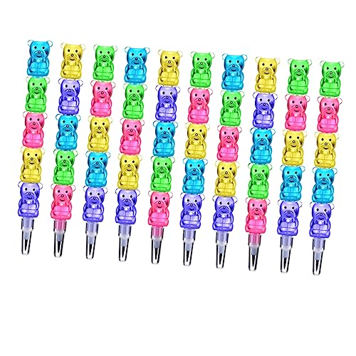 YARNOW 12Stücke Stapelbare Bärenstifte Farbenfrohe Kunststoff Bleistifte für Anpassbare Robuste Schulstifte mit Tierdesign YARNOW 12Stücke Stapelbare Bärenstifte Farbenfrohe Kunststoff Bleistifte für Anpassbare Robuste Schulstifte mit Tierdesign von YARNOW