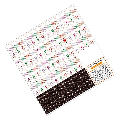 YARNOW 1Satz Piano Tastatur Aufkleber Abnehmbare und Wiederverwendbare Klavier Noten Aufkleber für Tasten Transparent und Rückstandsfrei für Anfänger YARNOW 1Satz Piano Tastatur Aufkleber Abnehmbare und Wiederverwendbare Klavier Noten Aufkleber für Tasten Transparent und Rückstandsfrei für Anfänger von YARNOW