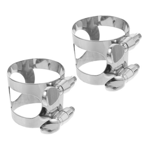 YARNOW 2 Stück Sprengring für das Mundstück Saxophon-Teile Ligatur für Saxophonmundstück Saxophon Ligatur Teile Reparaturwerkzeug für Saxophonmundstücke Metall Silver von YARNOW
