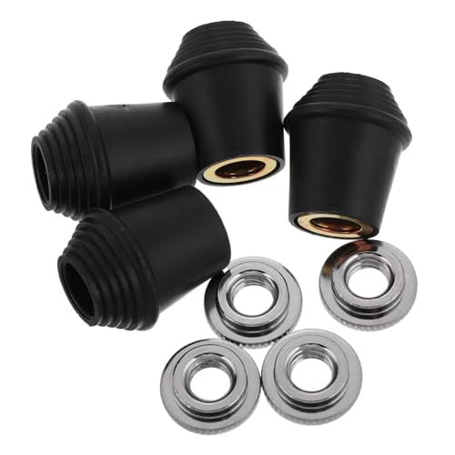 YARNOW 4 Stcs Trommelbeinhalterung Mit Gewinde Füßen Und Verriegelungsmuttern Universal Drum Bein Ständer Basis Langlebiger Kunststoff Für Bass -trommelbeine Und Trommelhardware von YARNOW