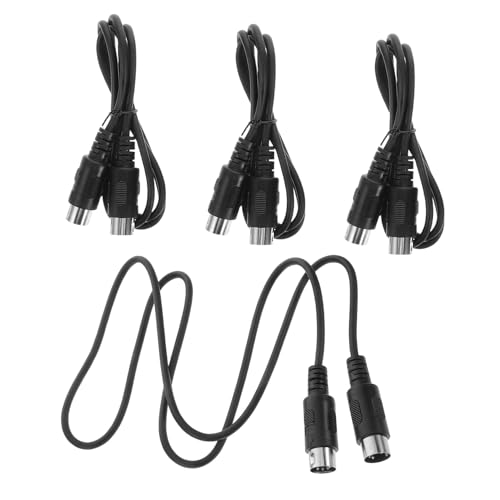 YARNOW 4 Stück 5 Fünfpoliges Kabel Professionelles Instrumentenkabel Instrumenten-midi-kabel Midi-kabel Für Tastatur Midi-kabel Für Gitarre Konverterkabel Black Kunststoff von YARNOW