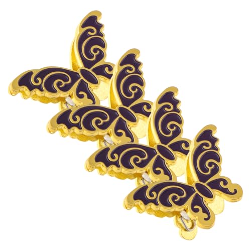 YARNOW 4 Stück Schmetterlingsclip Kleine Papierklammern Kleine Heftklammern Papierklemmen Büroklammern Clip Für Dokumentenmappen Kleiner Bulldoggenclip Fotoclips Bogenclip Violett Metall von YARNOW