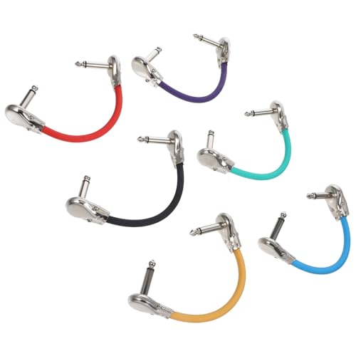 YARNOW 6 Stück Gitarrenkabel Verbindungskabel für Effektgeräte Flache Kopfdose für Enge Plätze Stabile und Klangübertragung Vielseitig Einsetzbar für Gitarren und Mischpulte von YARNOW