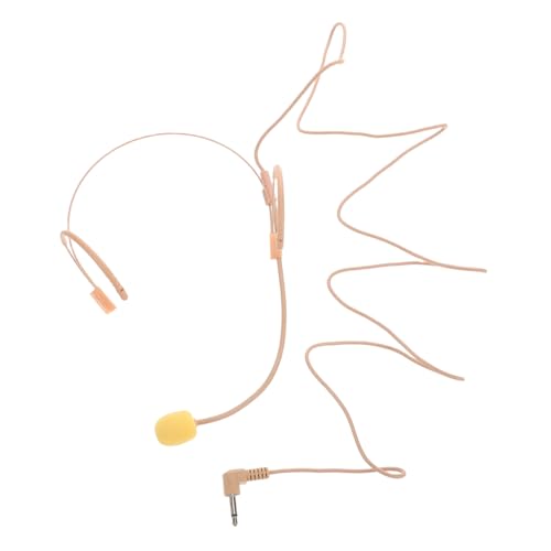 YARNOW Lautsprecher Headset Präsentationsmikrofon Ohrhörer Mikrofon Doppel Over Ear Mikrofon Kondensatormikrofon Drahtloses Sendemikrofon Hängemikrofon Kopfbügelmikrofon Beige Schwamm von YARNOW