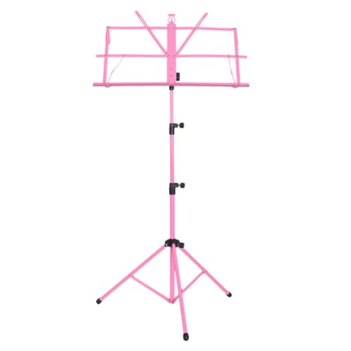 YARNOW Notenständer Aus Metall Tragbarer Faltbarer Notenhalter Verstellbarer Podiumständer Mit Tragetasche (Pink) von YARNOW