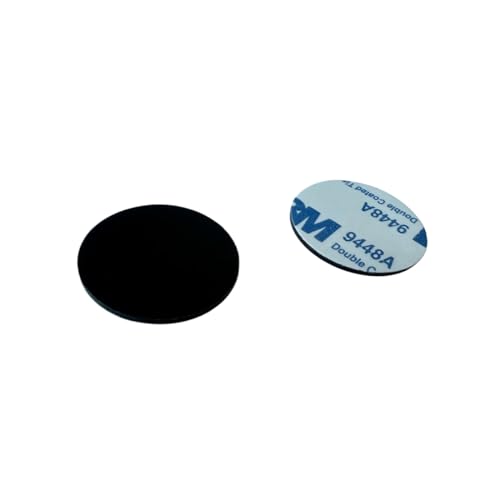 YARONGTECH Wiederbeschreibbare RFID-Münzanhänger, 125 kHz, T5577, selbstklebende Rückseite, Durchmesser 25 mm, Dicke 1 mm, 5 Stück (schwarz) von YARONGTECH
