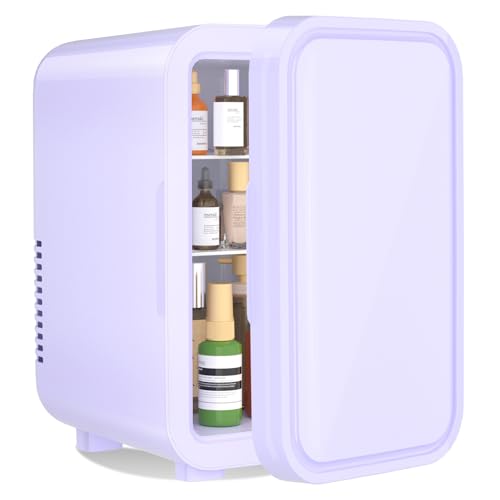 YASHE Mini-Kühlschrank, 6 Liter/8 Dosen, 220–240 V AC/DC, tragbarer thermoelektrischer Kühler, Kühlschränke für Schlafzimmer, Hautpflege, Getränke, Büro, Wohnheim und Auto, Lila YASHE Mini-Kühlschrank, 6 Liter/8 Dosen, 220–240 V AC/DC, tragbarer thermoelektrischer Kühler, Kühlschränke für Schlafzimmer, Hautpflege, Getränke, Büro, Wohnheim und Auto, Lila von YASHE