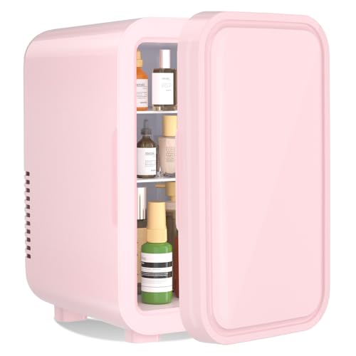 YASHE Mini-Kühlschrank, 6 Liter/8 Dosen, 220–240 V AC/DC, tragbarer thermoelektrischer Kühler, Kühlschränke für Schlafzimmer, Hautpflege, Getränke, Büro, Wohnheim und Auto, Pink YASHE Mini-Kühlschrank, 6 Liter/8 Dosen, 220–240 V AC/DC, tragbarer thermoelektrischer Kühler, Kühlschränke für Schlafzimmer, Hautpflege, Getränke, Büro, Wohnheim und Auto, Pink von YASHE