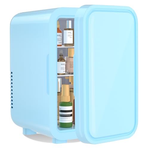 YASHE Mini-Kühlschrank, 6 Liter/8 Dosen, 220–240 V AC/DC, tragbarer thermoelektrischer Kühler, Kühlschränke für Schlafzimmer, Hautpflege, Getränke, Büro, Wohnheim und Auto, blau YASHE Mini-Kühlschrank, 6 Liter/8 Dosen, 220–240 V AC/DC, tragbarer thermoelektrischer Kühler, Kühlschränke für Schlafzimmer, Hautpflege, Getränke, Büro, Wohnheim und Auto, blau von YASHE