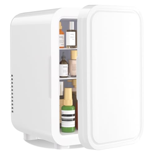 YASHE Mini-Kühlschrank, 6 Liter/8 Dosen, 220–240 V AC/DC, tragbarer thermoelektrischer Kühler, Kühlschränke für Schlafzimmer, Hautpflege, Getränke, Büro, Wohnheim und Auto, weiß YASHE Mini-Kühlschrank, 6 Liter/8 Dosen, 220–240 V AC/DC, tragbarer thermoelektrischer Kühler, Kühlschränke für Schlafzimmer, Hautpflege, Getränke, Büro, Wohnheim und Auto, weiß von YASHE