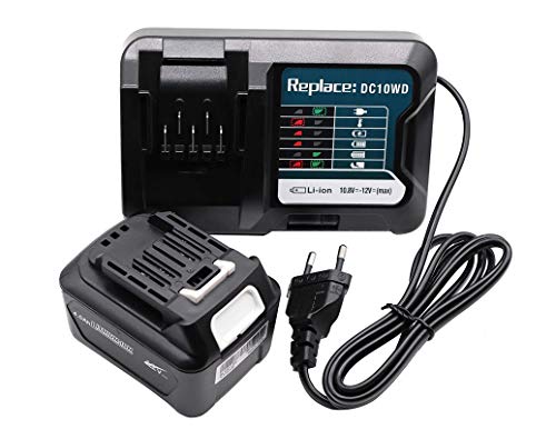 12V 4.0Ah BL1041B Akku mit Ladegerät DC10WD für Makita 10,8V-12V Akku BL1040B BL1020B BL1021B BL1015 BL1016 DF031D DF0331D TD110D JR103D JR105D HSS01D HP332D 197406-2 von YASI MFG