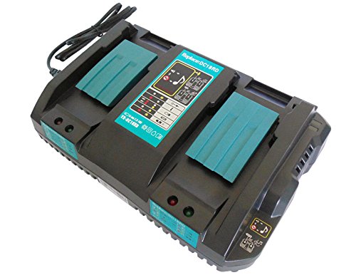 YASI MFG® für Makita Ladegerät DC18RD 2-Fach 14.4V 18V 4A Dual Schnellladegerät DC18RC DC18RA für Maximal 14.4-18 Volt Makita Batterien BL1815 BL1830 BL1840 BL1845 BL1850 BL1415 BL1430 BL1440 Serie von YASI MFG