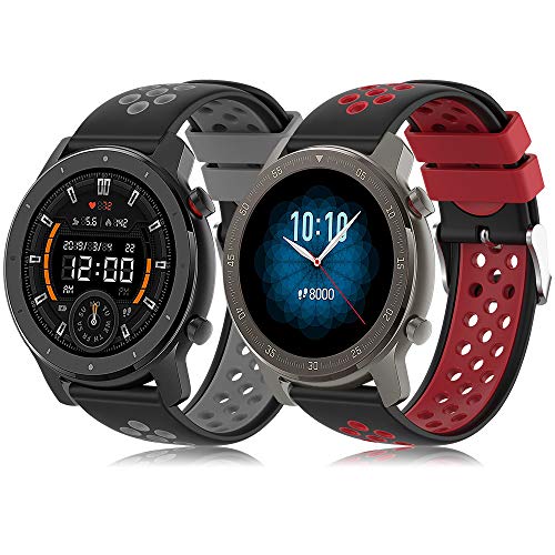 Armband für Amazfit GTR Armbänder, 22mm Silikon Ersatzarmband Sport Uhrenarmband für Amazfit GTR 47m, Amazfit GTR 2, GTR 2e, Amazfit GTR 3, Amazfit GTR 4, Amazfit Pace, Amazfit Stratos 2 2S 3 von YASPARK