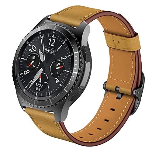 Armband für Galaxy Watch 3 45mm, 22mm Leder Armband für Galaxy Watch 46mm, Gear S3 Frontier, Gear S3 Classic, Huawei Watch GT3 46mm, Huawei Watch GT2 46mm, Huawei Watch GT 46mm, Huawei Watch GT3 Pro von YASPARK